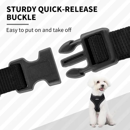 Miniatura 5 de AIITLE Arnés para cachorro, malla transpirable de triple capa, ajuste ajustable y diseño reflectante, chaleco sobre la cabeza sin asfixia para uso