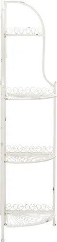 Miniatura 8 de SAFAVIEH Outdoor Collection Abarrane - Estantería esquinera de hierro forjado de 4 niveles, estilo victoriano, color verde oscuro antiguo