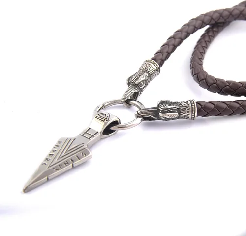 Miniatura 2 de BAVIPOWER Collar con colgante de cabeza de lanza de Gungnir de Odín de acero inoxidable 316L nórdico escandinavo vikingo joyería para hombre