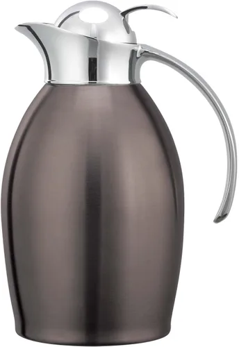 Miniatura 5 de Service Ideas Nicollet Carafe, Vacuum Insulated, 20oz, Push-button Lid NIC06BSPBBX in 0.6 Liter Black Onyx, Stainless Vacuum Insulated, Stainless