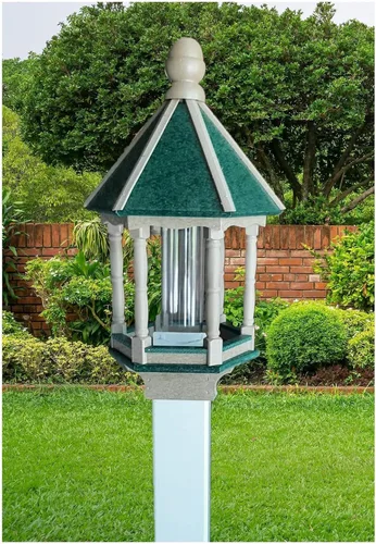 Bird Feeder - Amish Handmade - Poly Lumber Weather Resistant - Premium Feeding Tube - Easy Mounting - Bird Feeders For the Outdoors