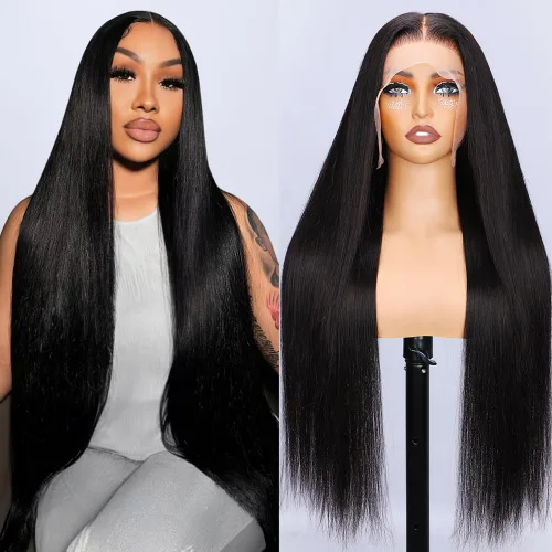 Miniatura 17 de Hermosa - Pelucas de cabello humano con encaje frontal HD de 13 x 4 pulgadas, prearrancadas con cabello de bebé, densidad 180, transparente, 9A