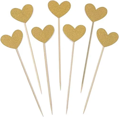 Confetti! 40-piece Heart Cupcake Toppers - Adorable Love-Themed Decorations for Valentine's Day, Weddings, Bridal Showers, Birthdays, and More! -