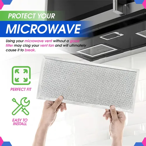 Miniatura 5 de Filtro de repuesto para microondas de 5.78" x 12.91", se adapta al filtro de microondas Whirlpool W10208631A - Filtros de grasa de malla de aluminio