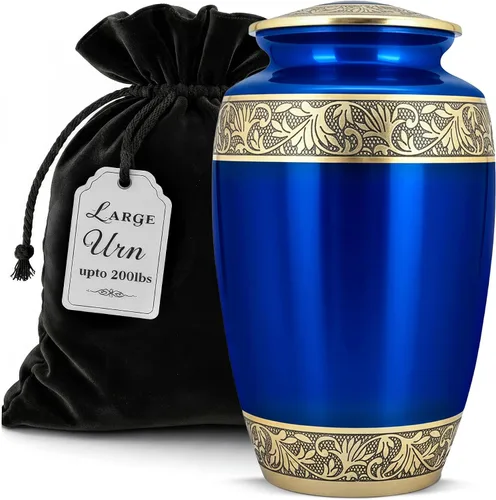 Urnas de cremación para cenizas humanas, mujeres y hombres, urna grande para mujeres y hombres con tapa segura y bolsa de terciopelo con capacidad