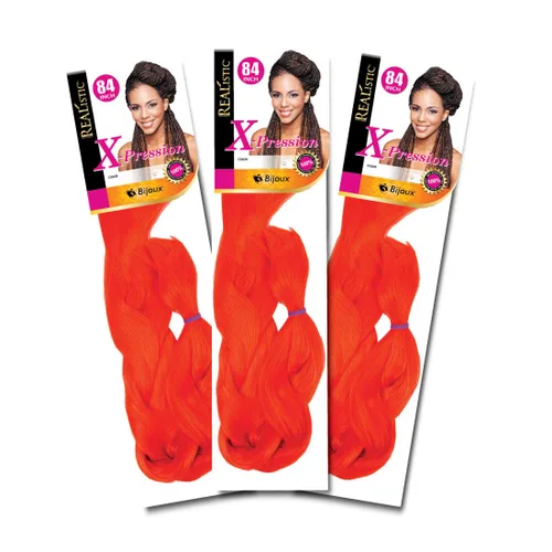 Miniatura 12 de Realistic Trenza original X-Pression 84 pulgadas 100% Kanekalon (paquete de 3, 1) M-61XPRES84