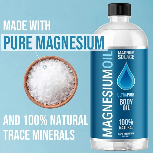 Miniatura 9 de Aceite de magnesio para los músculos de baño de magnesio - Grande 1 litro (34 oz) para uso en baño de sal, remojo de pies o para rellenar botellas