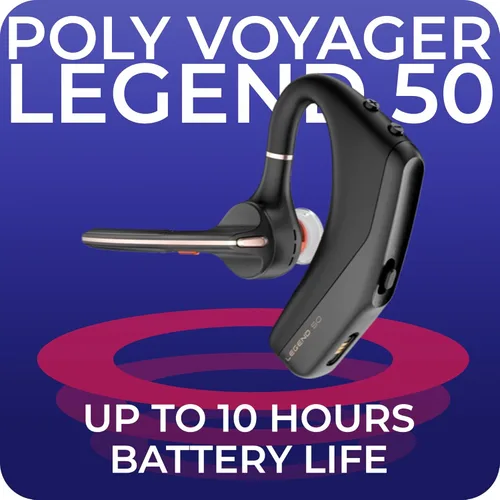 Miniatura 6 de Poly Voyager Legend 50-M - Auriculares Bluetooth, funda de carga, cancelación de ruido alimentada por IA, tecnología WindSmart de 4 micrófonos