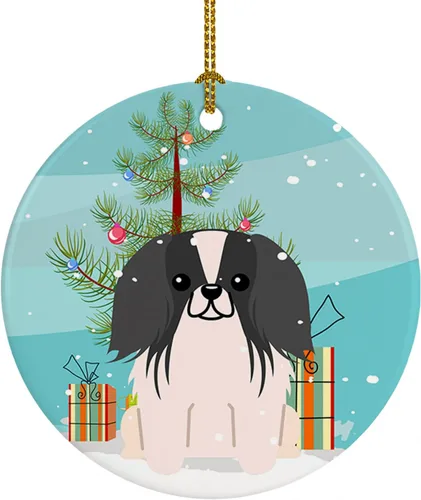 Miniatura 88 de Caroline's Treasures Adorno de cerámica para árbol de Navidad, Laika Spitz de Siberia Occidental, decoración colgante para árbol de Navidad