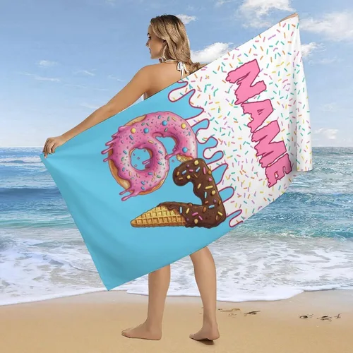 Miniatura 2 de Toalla de playa de béisbol personalizada con nombre, divertidas toallas de playa personalizadas de 67 memes para niños, toallas número seis siete