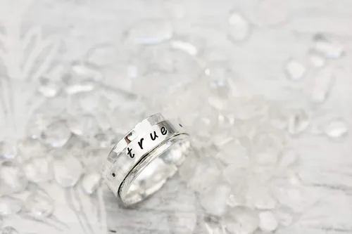 Miniatura 3 de Purity Ring True Love Waits Stamped Sterling Silver Spinner Ring