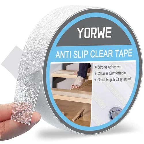 Miniatura 9 de Yorwe Cinta antideslizante transparente, más clara y cómoda cinta de seguridad (2 pulgadas de ancho x 190 pulgadas de largo, transparente)