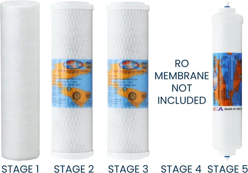 Miniatura 9 de PureValue 5EZ50 - Kit de repuesto de filtro RO compatible con sistema de filtración de agua potable de ósmosis inversa debajo del fregadero