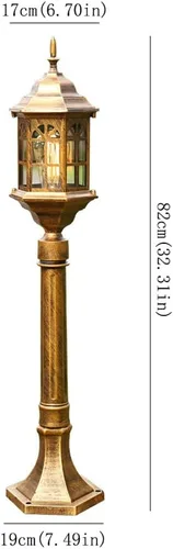Miniatura 2 de Luces de poste al aire libre, IP23 impermeable lámpara de pie de metal vidrio pantalla césped luz villa paisaje comunidad jardín patio pasillo