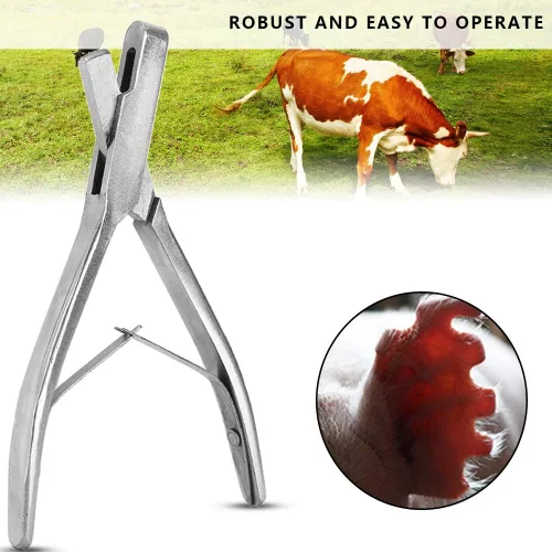 Miniatura 2 de Muesca de oreja de animal, alicates de acero inoxidable, orejas de cerdo en forma de U, alicates para marcado, pinzas para marca de oreja