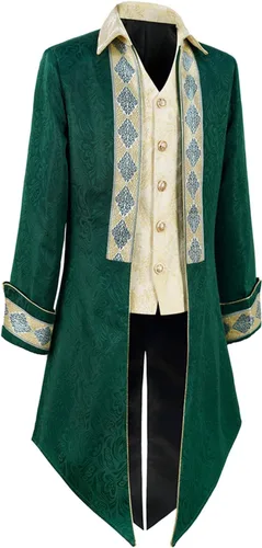Miniatura 4 de Chaqueta pirata steampunk para hombre, estilo gótico, vampiro, victoriano, abrigo