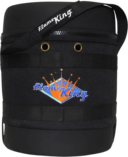 Flame King FK-GH-3LB Transportador de gas para tanque de propano de 3 libras, funda protectora con aislamiento, color negro
