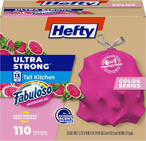Miniatura 16 de Hefty Bolsas de basura ultra fuertes de 13 galones, bolsas de basura altas para cocina tamaño 13 galones, resisten fugas, perforaciones y desgarros