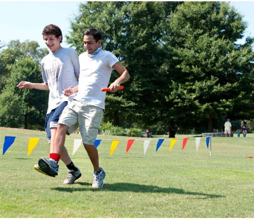 Miniatura 2 de Hooqict 6 bandas de carreras de 3 patas para niños y adultos, cumpleaños, carnaval, fiesta, día de campo, al aire libre, relevo de tres patas