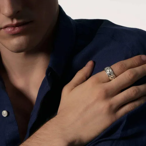 Miniatura 4 de John Hardy Anillo de cadena clásico Asli de 0.394in para hombre, Metal
