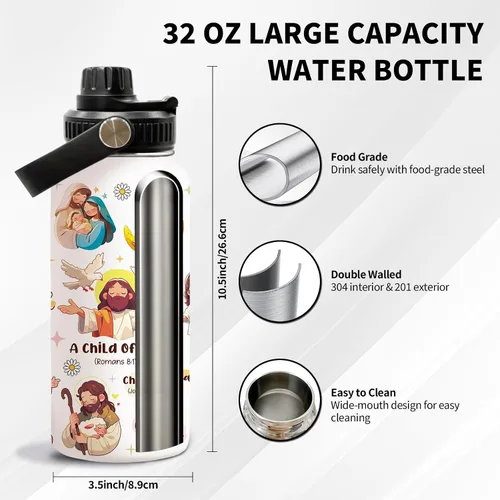 Miniatura 2 de Regalos cristianos para mujeres, Botella de agua de 32oz Hijo de Dios con tapa, regalo navideño inspirado en la fe basado en la Biblia para ella