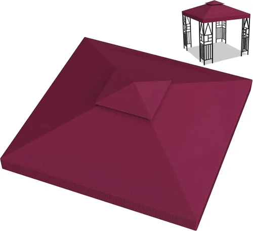Miniatura 9 de Cubierta de repuesto para toldo de 10 x 10 pies, doble nivel, con 12 velcros, nailon impermeable con protección UV, refugio al aire libre para Verde