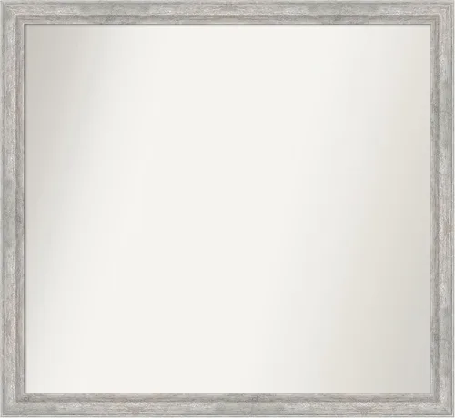 Miniatura 387 de Amanti Art Espejo de baño plateado para sobre fregadero, 23 x 23 pulgadas, espejo cuadrado plateado en ángulo, marco de madera moderno medio, se