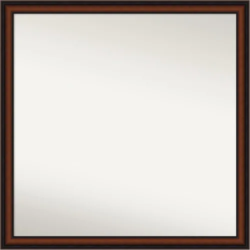 Miniatura 270 de Amanti Art Espejo de pared personalizado no biselado (24 x 27 pulgadas), marco estrecho de nogal chipre - varios tamaños personalizados - Espejo