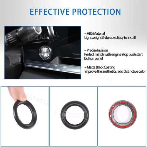 Miniatura 4 de Cubierta de botón de arranque de parada del motor para Chevrolet Corvette C8 Stingray 2020-2024, accesorios de anillo de arranque de encendido ABS