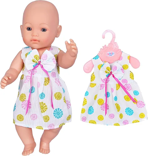 Miniatura 4 de ebuddy 6 juegos de ropa de muñeca para muñecas recién nacidas de 16.9 in, muñecas de bebé de 15 pulgadas, muñeca americana de 18 pulgadas 6
