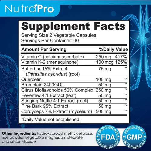 Miniatura 6 de White Lung by NutraPro - Limpieza y desintoxicación pulmonar. Apoya la salud pulmonar. Apoya la salud respiratoria. 60 cápsulas, fabricado
