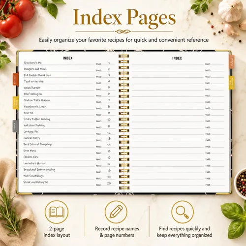 Miniatura 7 de Libro de recetas para escribir en tus propias recetas, libro de recetas en blanco, cuaderno de recetas de tapa dura, diario de recetas con capacidad