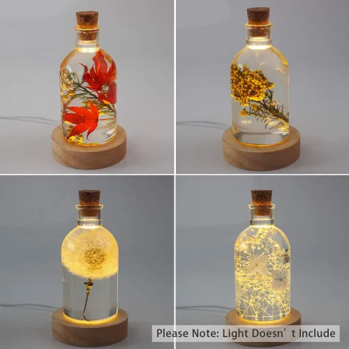 Miniatura 5 de Molde de resina para pantalla de lámpara con 10 tapones de madera, moldes de silicona con forma de botella creativa para fundición de resina epoxi