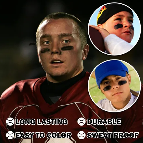 Miniatura 3 de CAHIUYOA Eye Black Stick para deportes, profesional Eyeblack Deportes Fútbol, Béisbol, Softbol, Sombras de Ojos Negros para la Cara y Cuerpo Pintura