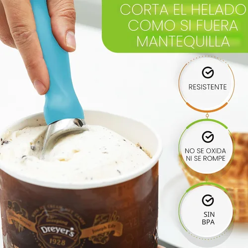 Miniatura 6 de Spring Chef - Cuchara para helado con mango suave, profesional, fuerte y resistente, utensilio de cocina de primera calidad para masa de galletas