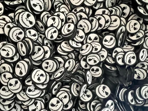 Miniatura 2 de Jack Skellington - Gránulos de imitación de Halloween de 0.394 pulgadas (0.394 in), rebanada de Fimo, chispas de arcilla polimérica falsas
