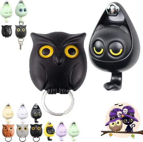 Miniatura 21 de Llavero de búho nocturno, llaves de soporte para llaves, llave de pared magnética de búho nocturno, lindo soporte para llaves de búho, creativo y 3