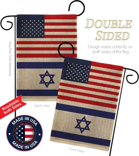 Miniatura 3 de Americana Home & Garden Bandera israelí de Israel de Estados Unidos para exteriores, paquete de pancartas para jardín, pared al aire libre, puerta