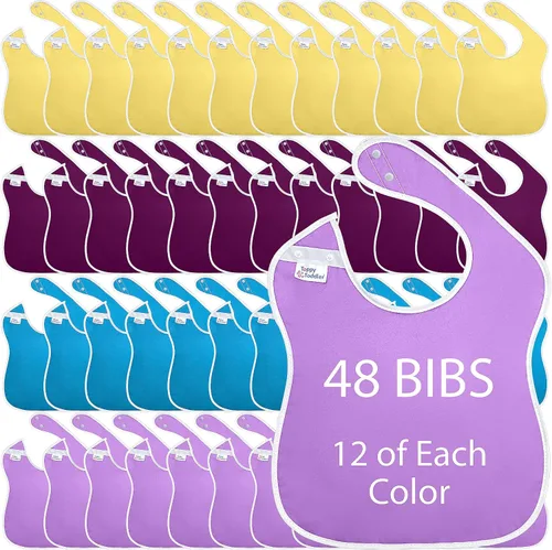 Miniatura 13 de Baberos grandes impermeables Colección Pastel - 4pk, 12pk, 48pk