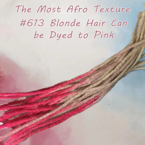 Miniatura 7 de Cabello humano afro ajustado para rastas, ideal para hacer mechas, reparar extensiones, torcer o trenzas, 4 manojos por paquete, rubio claro #613