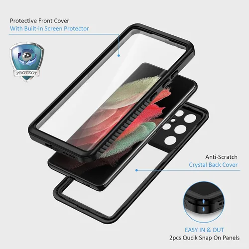 Miniatura 3 de Lanhiem - Funda para Samsung Galaxy S21, Funda Impermeable y a Prueba de Polvo IP68 con Protector de Pantalla Integrado, Funda Protectora