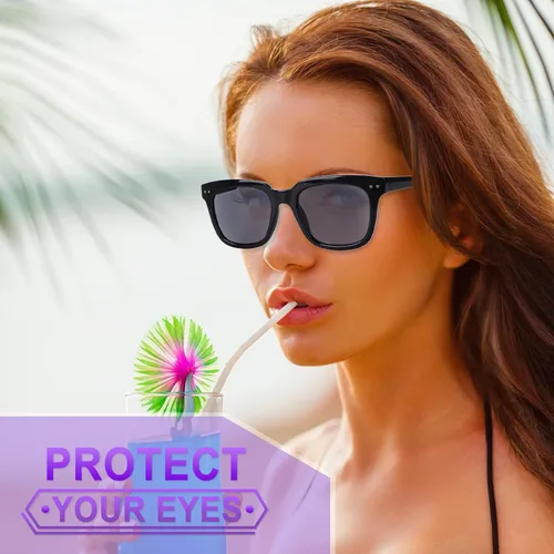 Miniatura 6 de Paquete de 6 lentes de lectura de moda para mujeres y hombres, bloqueo de luz azul, lectores cuadrados de gran tamaño con bisagra de resorte 2