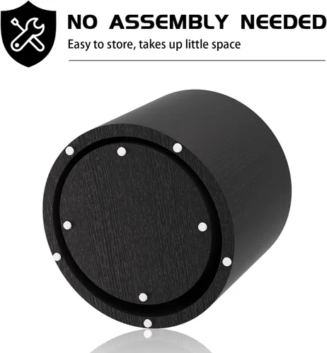 Miniatura 4 de Juego de 2 mesas auxiliares anidables para sala de estar, juego de mesa auxiliar redonda moderno, mesa auxiliar circular de madera y muebles Negro