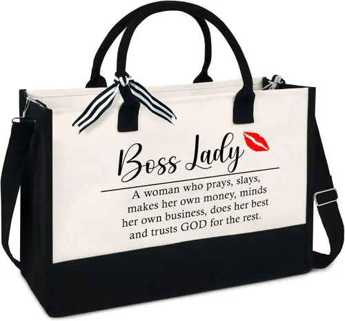 Regalo para mujeres, mamá, profesora, regalos de cumpleaños para jefa, amiga, compañera de trabajo, bolsa de lona de 13 onzas con cremallera