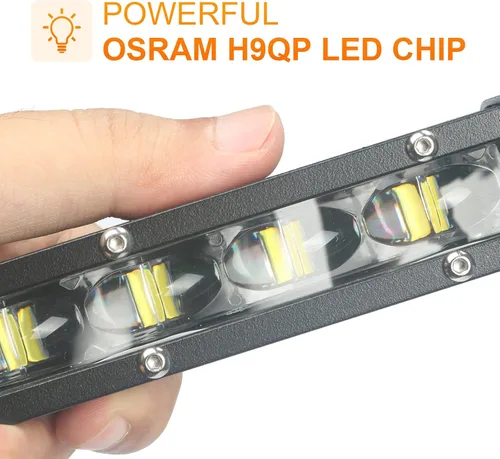 Miniatura 2 de Luces todoterreno de una sola fila de 32 pulgadas, barra de luz LED delgada 6D, reflectores de luz LED para conducción, para camión, automóvil