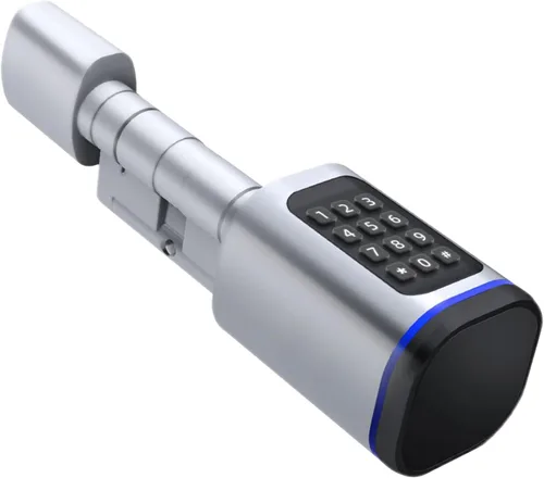 Miniatura 10 de Cerradura de puerta inteligente, cerradura de cilindro inteligente de puerta europea, cerraduras electrónicas aplicables a puerta de seguridad