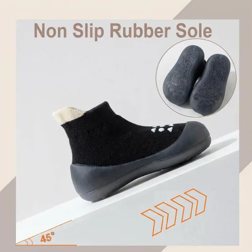 Miniatura 4 de Hstyle Zapatos de calcetín para bebé, zapatos para caminar, antideslizantes, suela de goma suave, para bebés, niños y niñas