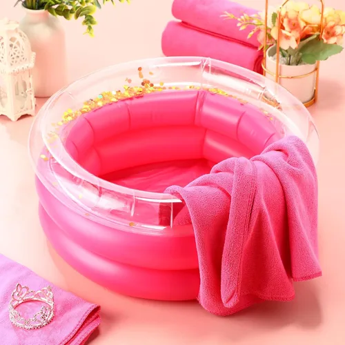 Miniatura 5 de Fanfanwin Kit de spa de pies de 12 piezas para niñas de 13.8 x 13.8 x 6.7 pulgadas inflable para el cuidado de los pies, baño portátil y toallas