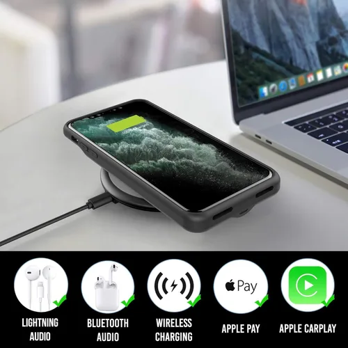 Miniatura 3 de Alpatronix Funda de batería para iPhone 13 Mini (5.4 pulgadas), funda protectora resistente y delgada portátil extendida con carga inalámbrica