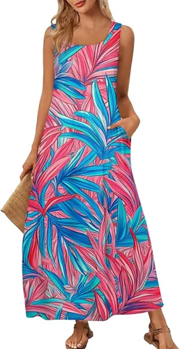 Miniatura 43 de Vestidos de iglesia para mujer 2025, casual, holgado, sin mangas, largo, fluido, vestido de verano con bolsillos